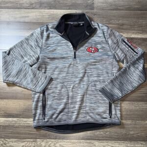 San Francisco 49ers NFL Quarter Zip Pullover Men’s Medium Gray G-III Jacket